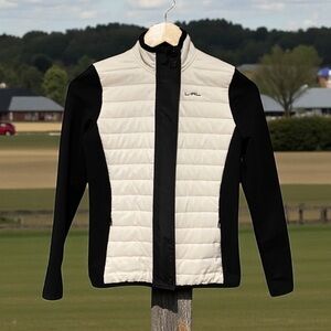 Vintage Lauren Ralph Lauren Woman’s Black and Cream Equestrian Riding Jacket